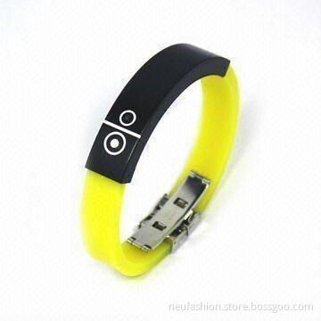 Yellow Bluetooth Bracelet Pair for Cellphone, Vibrate by Calling and Message